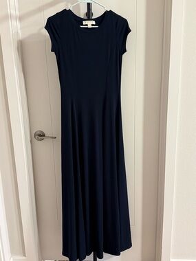 Michael Kors Navy Short-Sleeve Maxi Dress